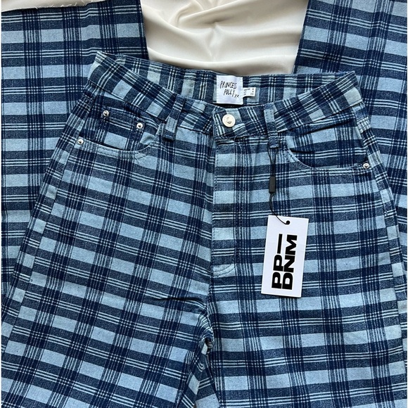 NWT Princess Polly Wide Leg check jeans 👖 - Picture 2 of 7
